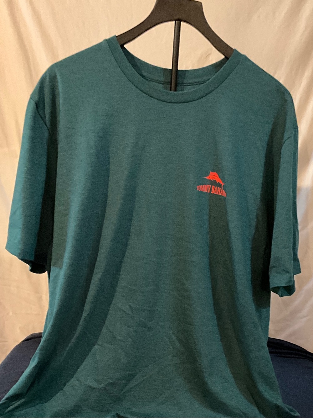 Tommy Bahama Teal Short-Sleeve Crewneck with Red Logo